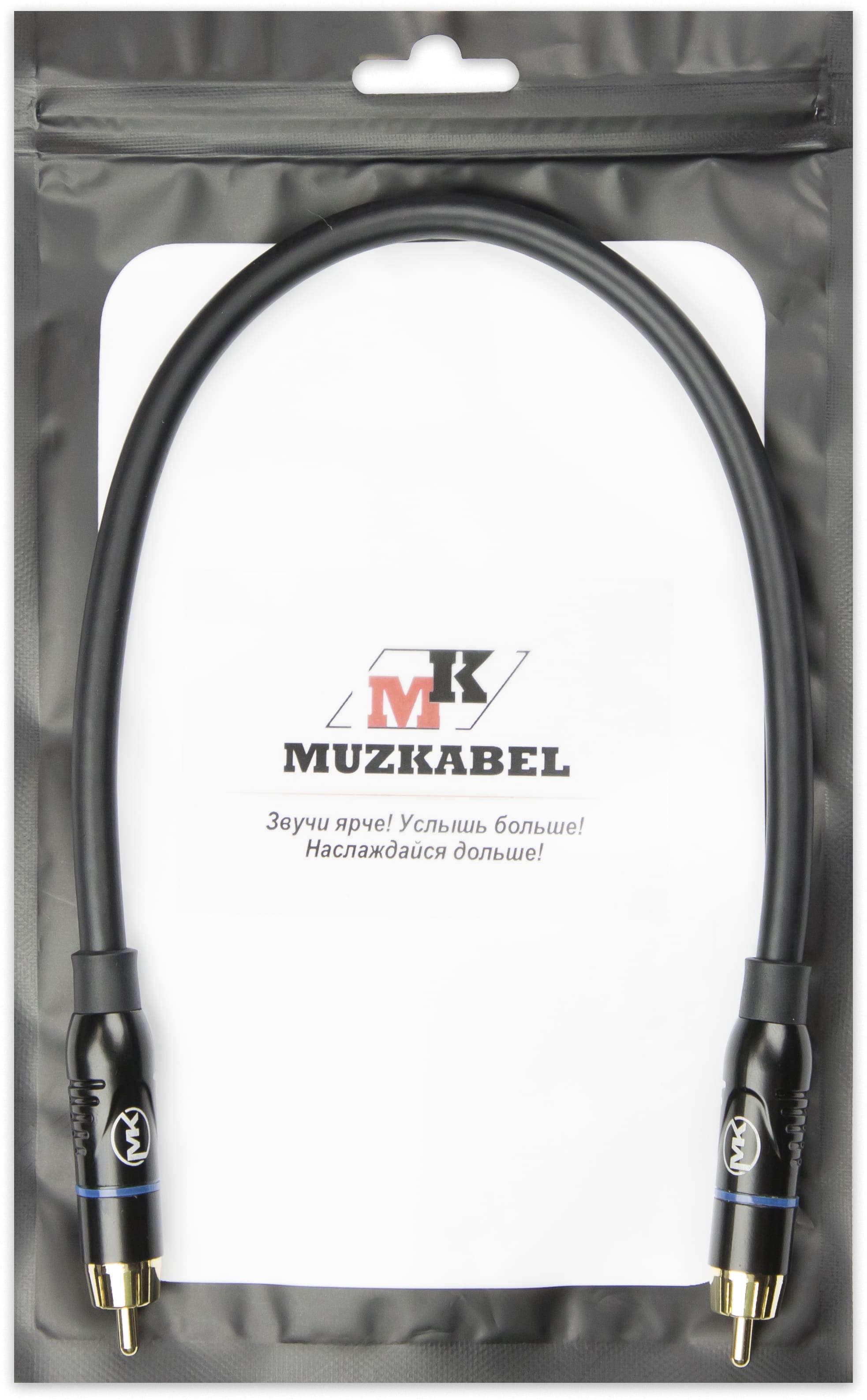 Патч-кабель MUZKABEL RCBIK3P, RCA – RCA (Синее кольцо) - вид 1