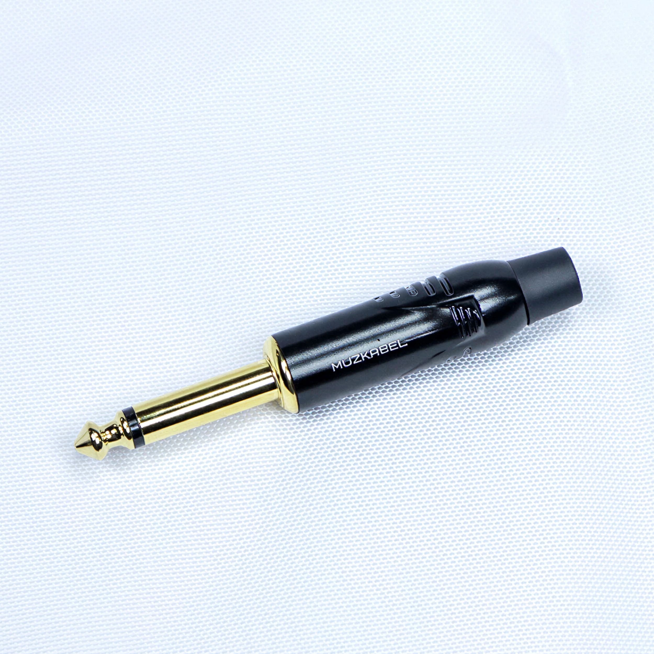 Разъем Jack (mono) MUZKABEL MJ-2G BK