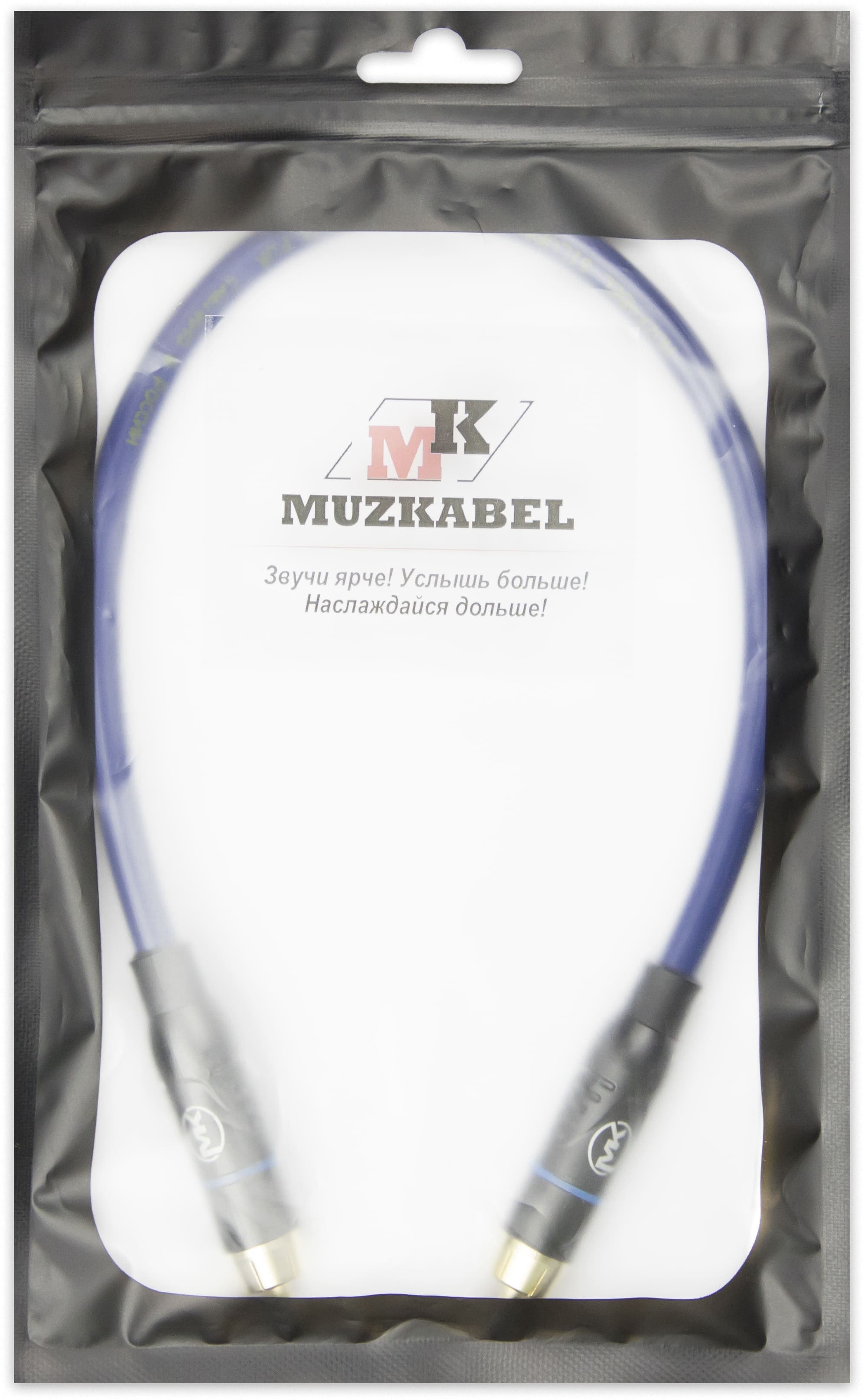 Патч-кабель MUZKABEL RSLIK1P, RCA – RCA (Синее кольцо) миниатюра 2