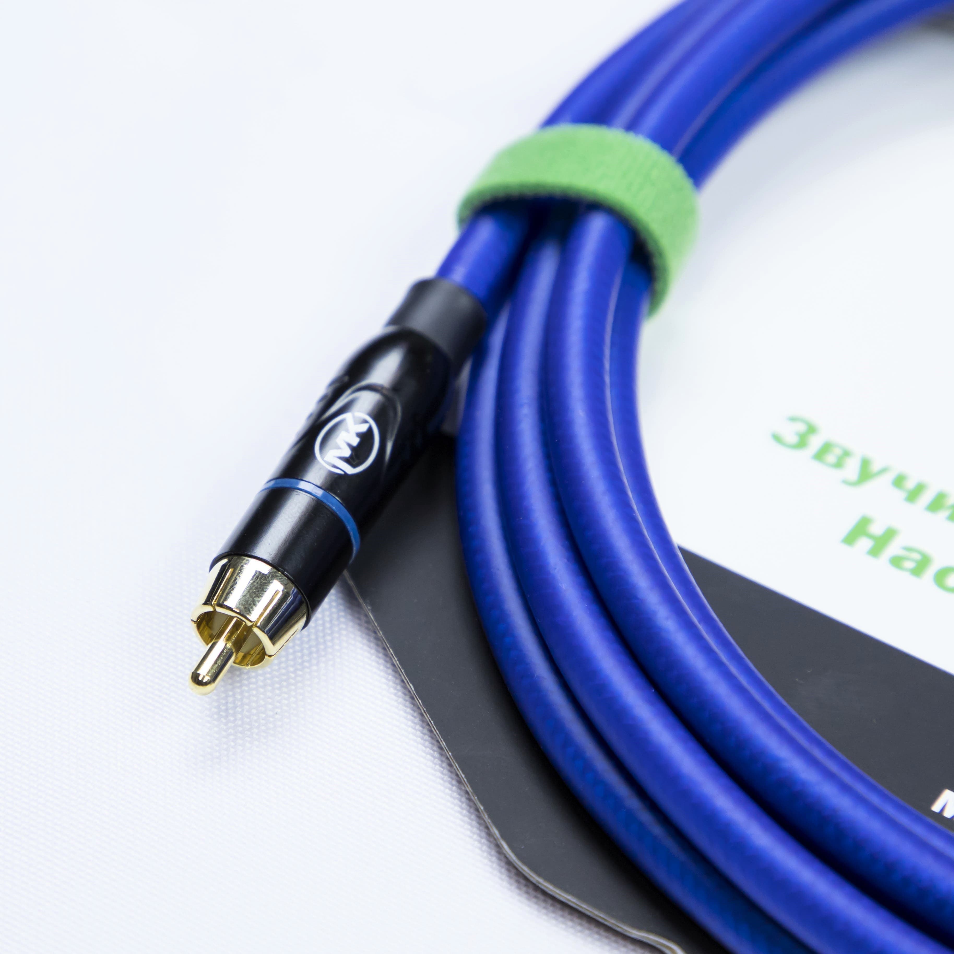 Аудио кабель MUZKABEL RCXMK5N, RCA - RCA (Синее кольцо) миниатюра 2
