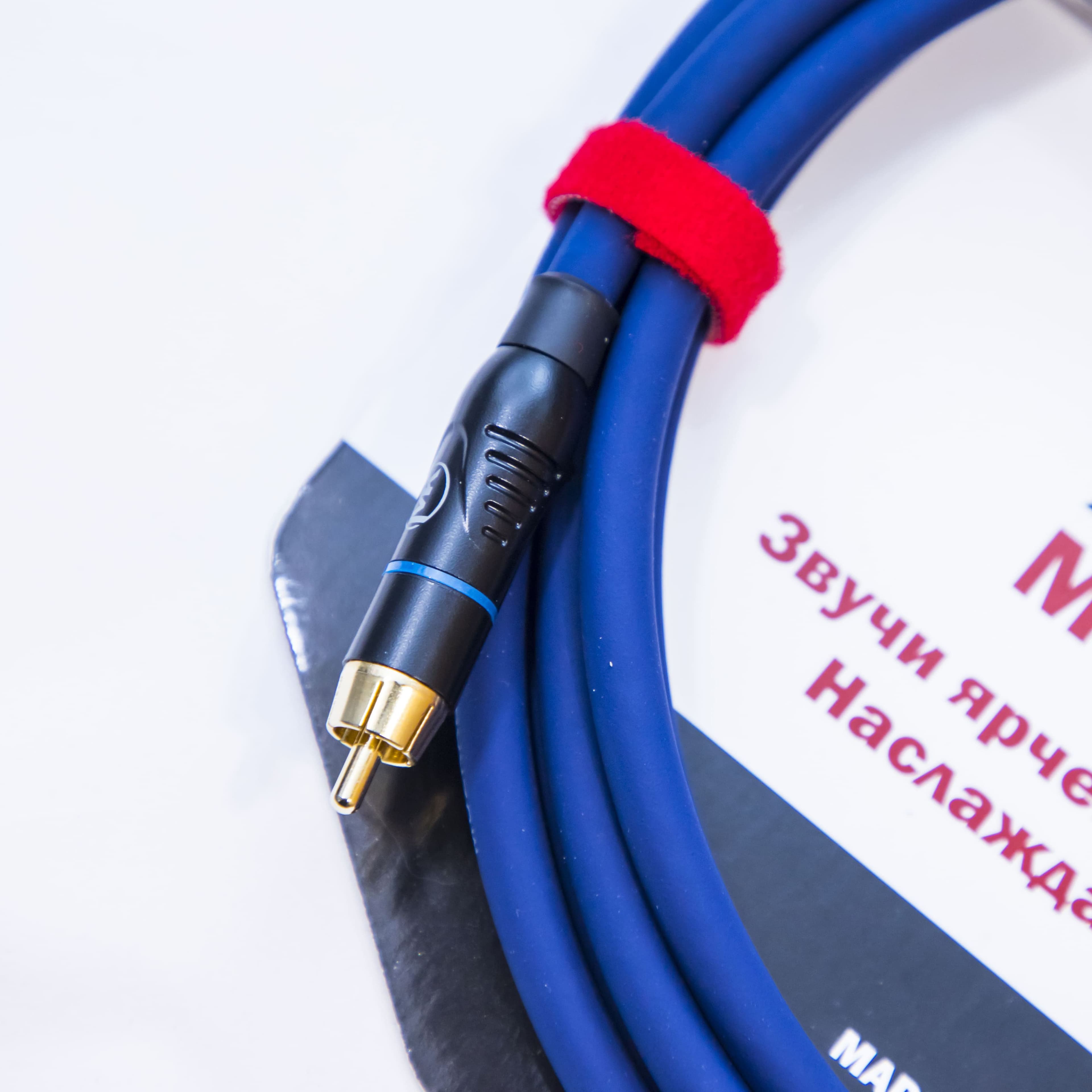 Аудио кабель MUZKABEL RSFIK4S, RCA – RCA (Синее кольцо) миниатюра 2