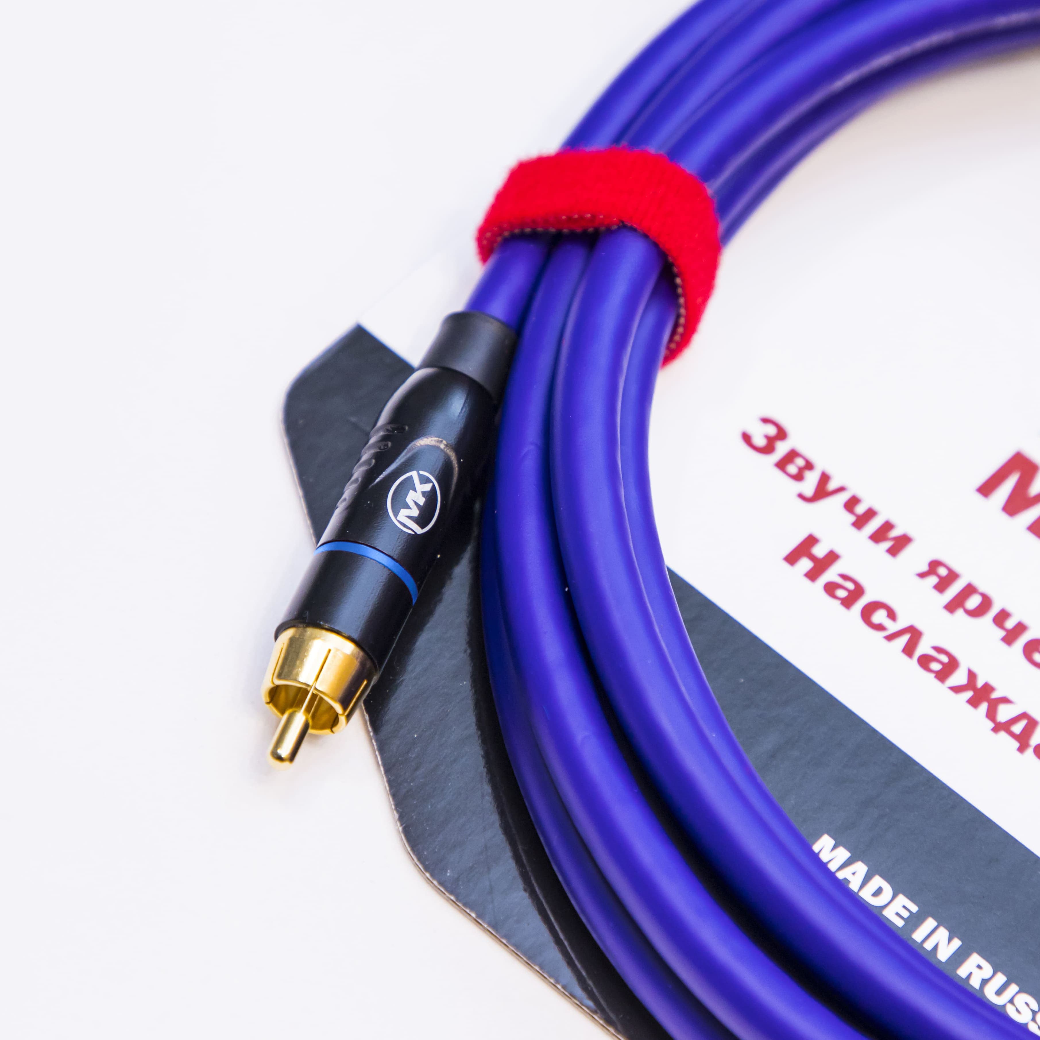 Аудио кабель MUZKABEL RSFIK4V, RCA – RCA (Синее кольцо) миниатюра 2