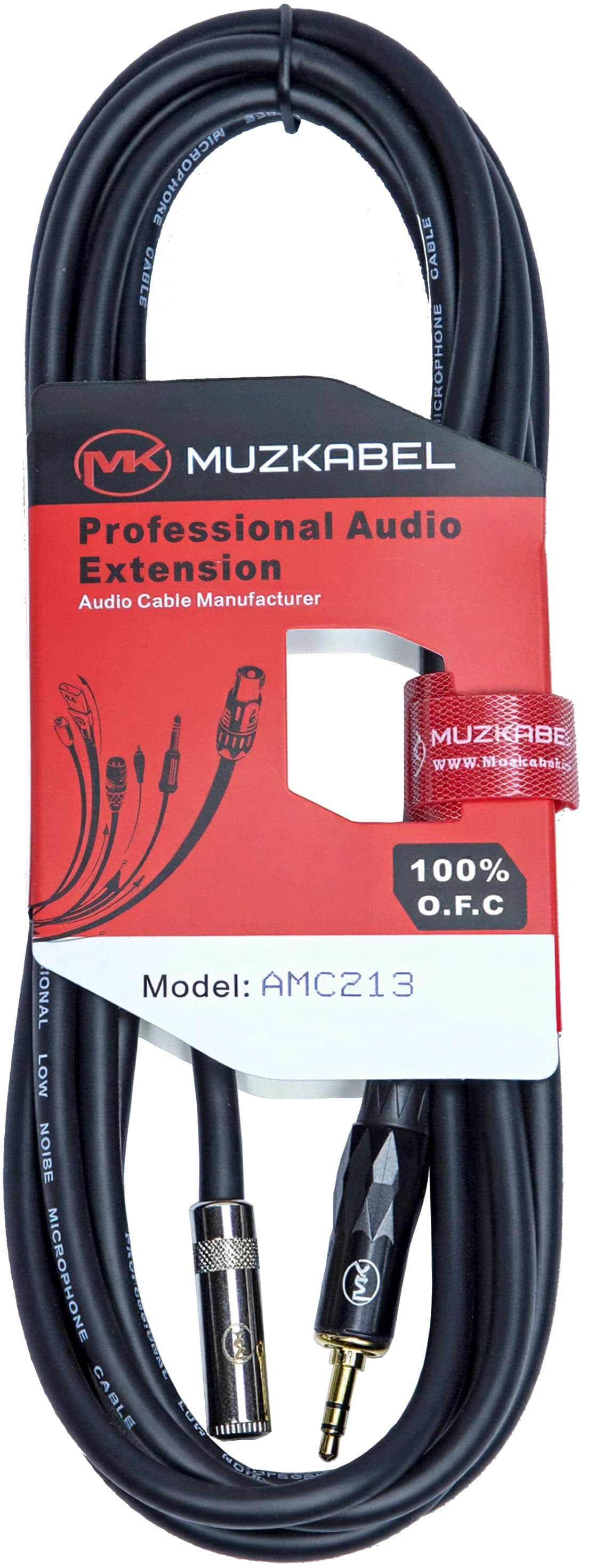 AUX-удлинитель MUZKABEL AMC213 - 3 метра, MINI JACK (3.5) папа - MINI JACK (3.5) мама