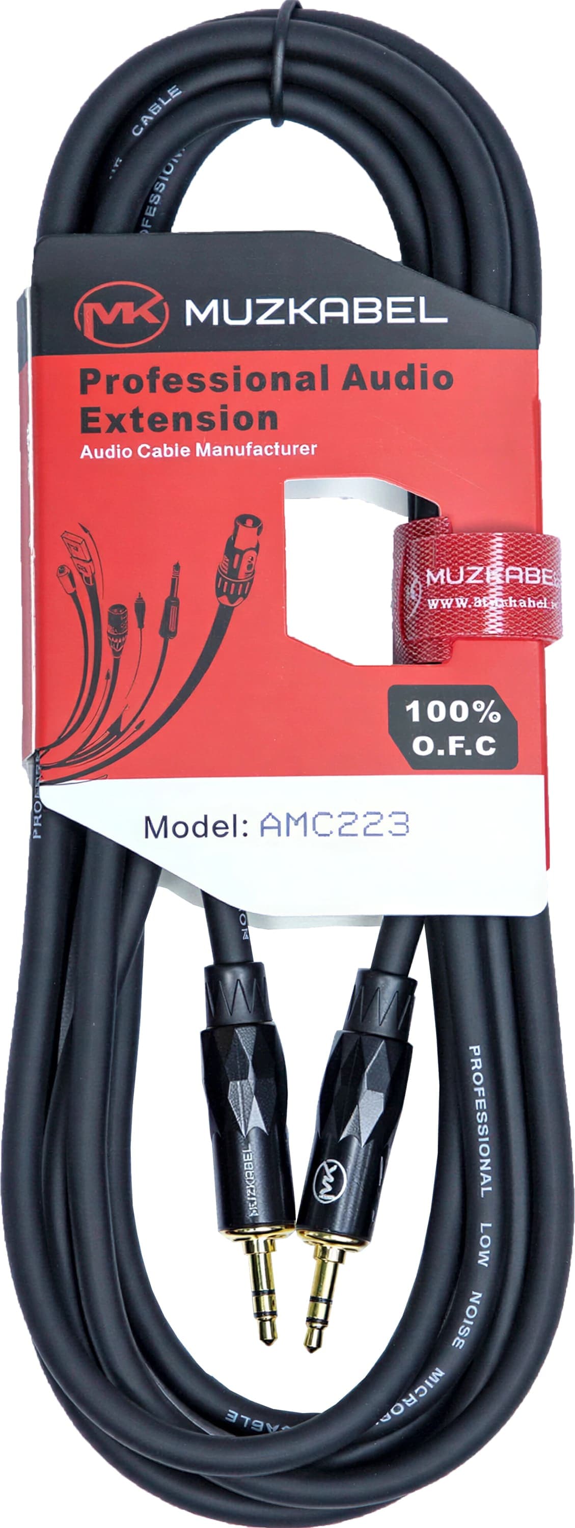 Аудио кабель MUZKABEL AMC223 - 3 метра, MINI JACK (3.5) - MINI JACK (3.5)