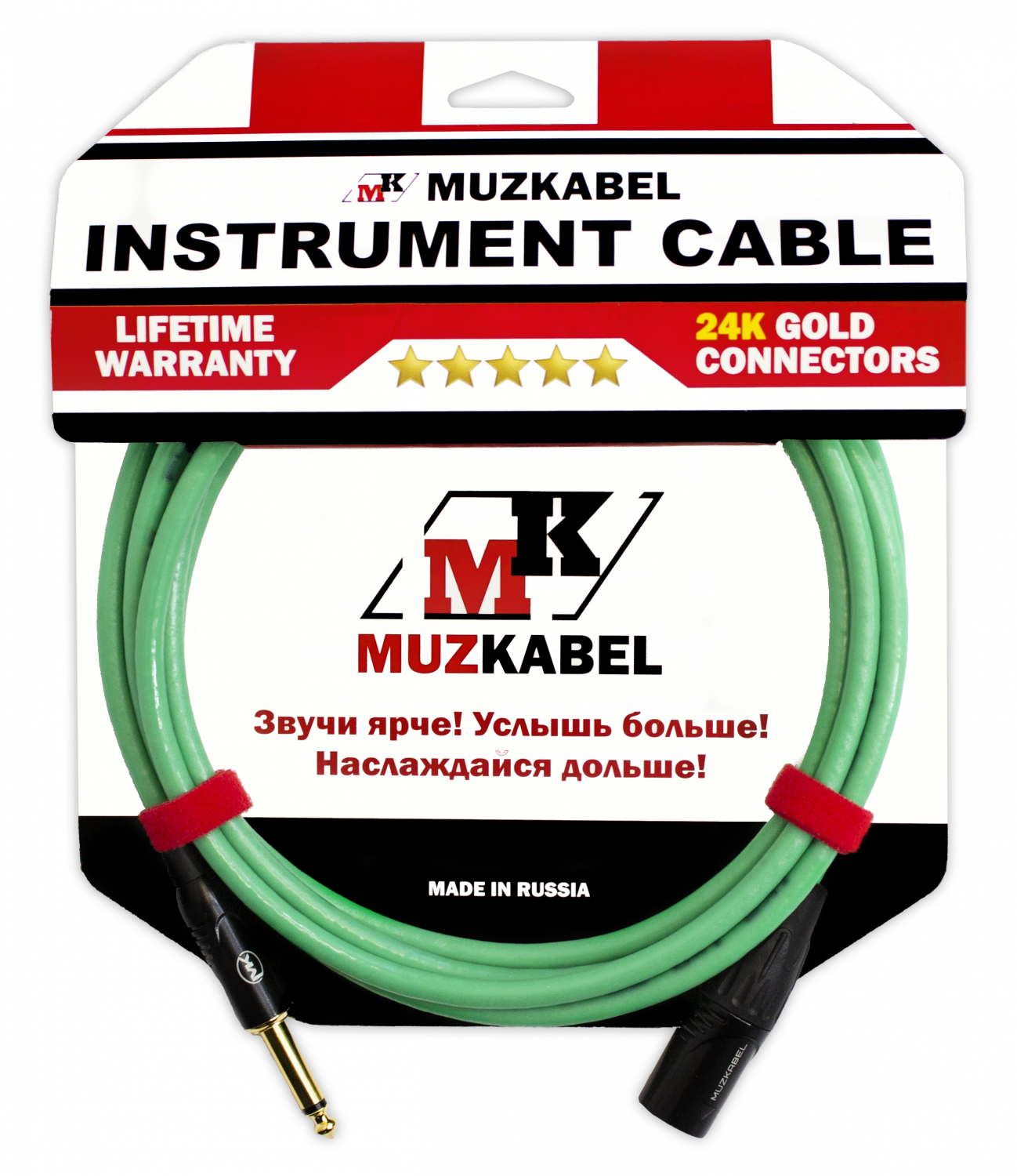 Гитарный кабель MUZKABEL IIKXG2 - 1 метр,  JACK (моно) - XLR (папа)