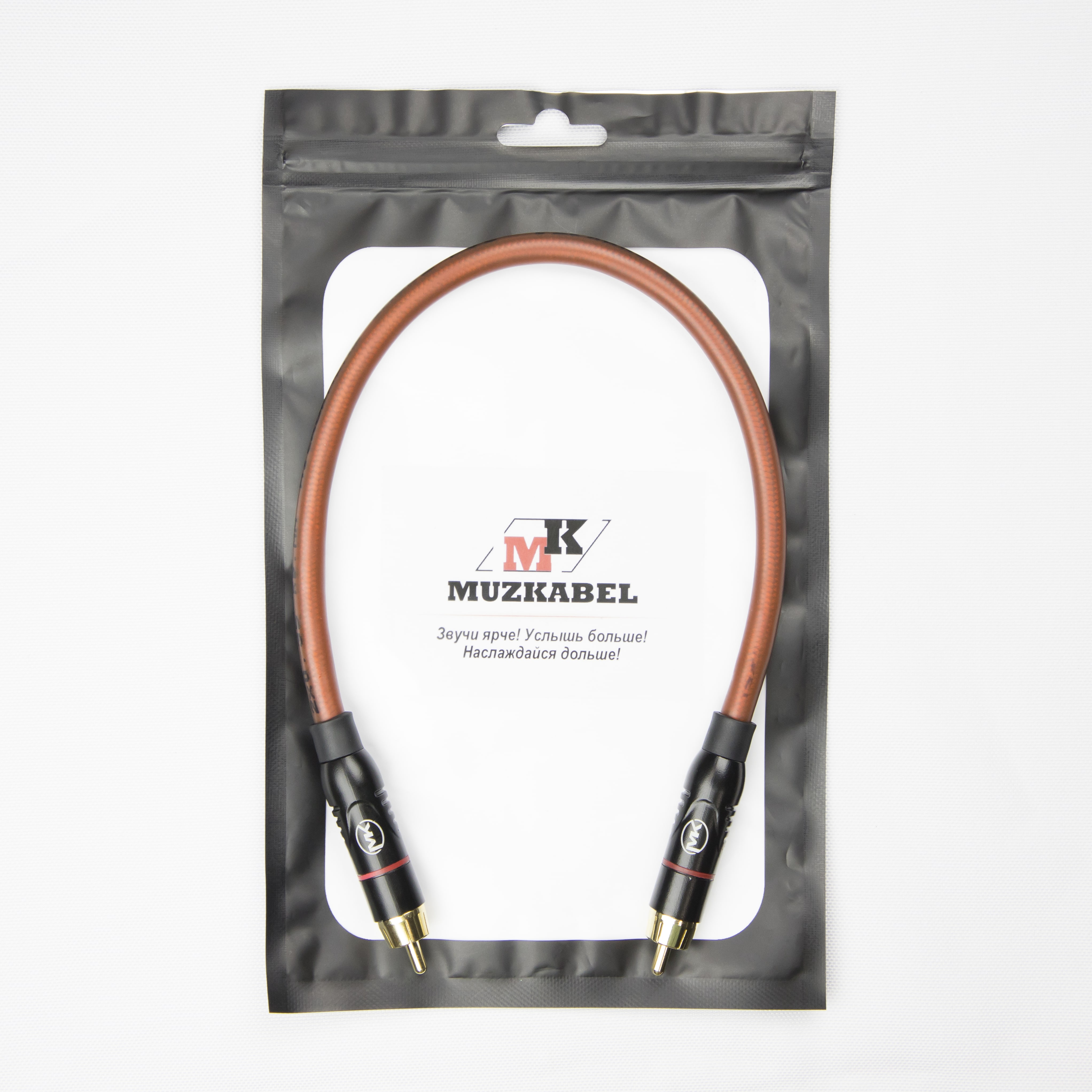 Патч-кабель MUZKABEL RCXMK5BP - 0.2 метра, RCA – RCA (Красное кольцо)