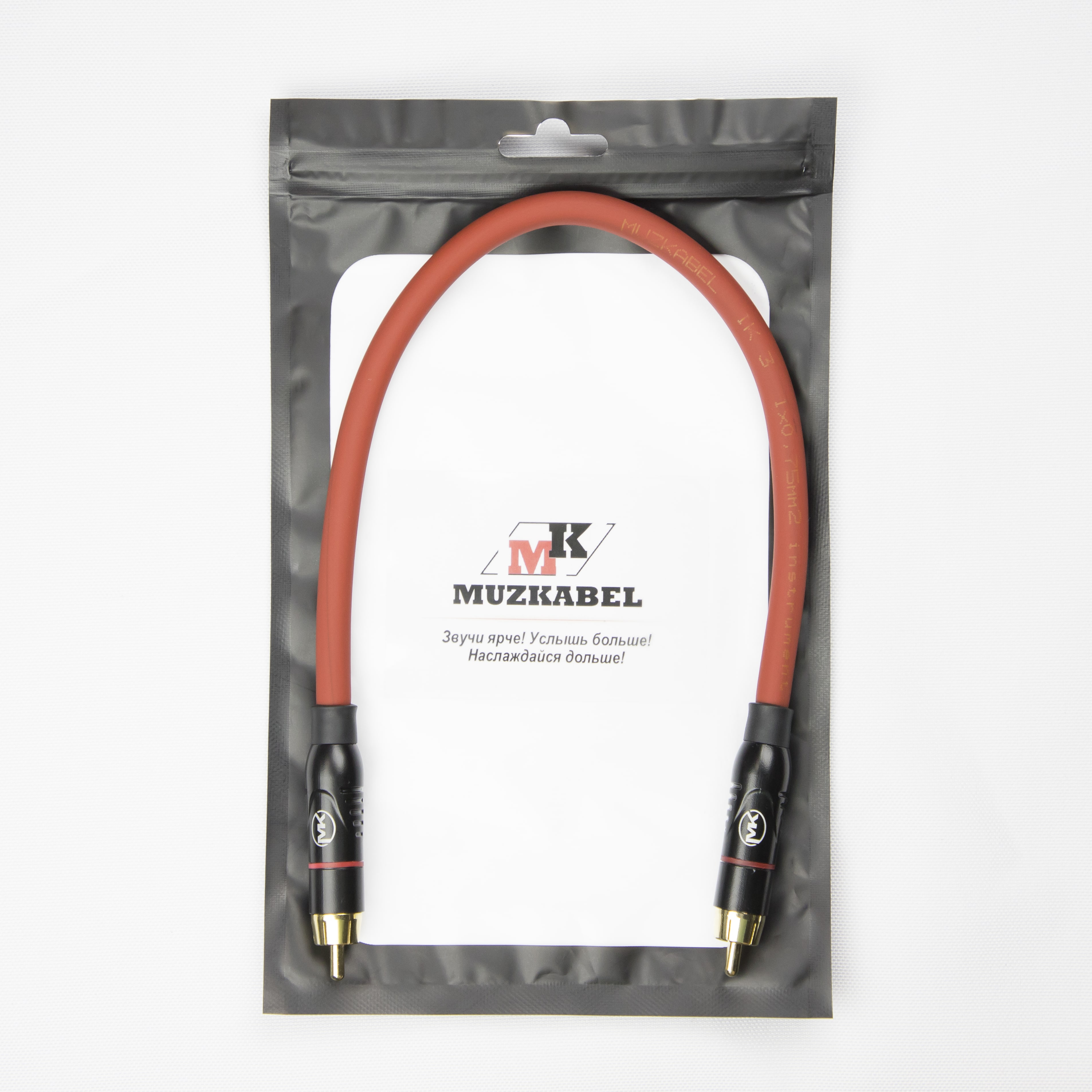 Патч-кабель MUZKABEL RCBIK3RP - 0.5 метра, RCA – RCA (Красное кольцо)