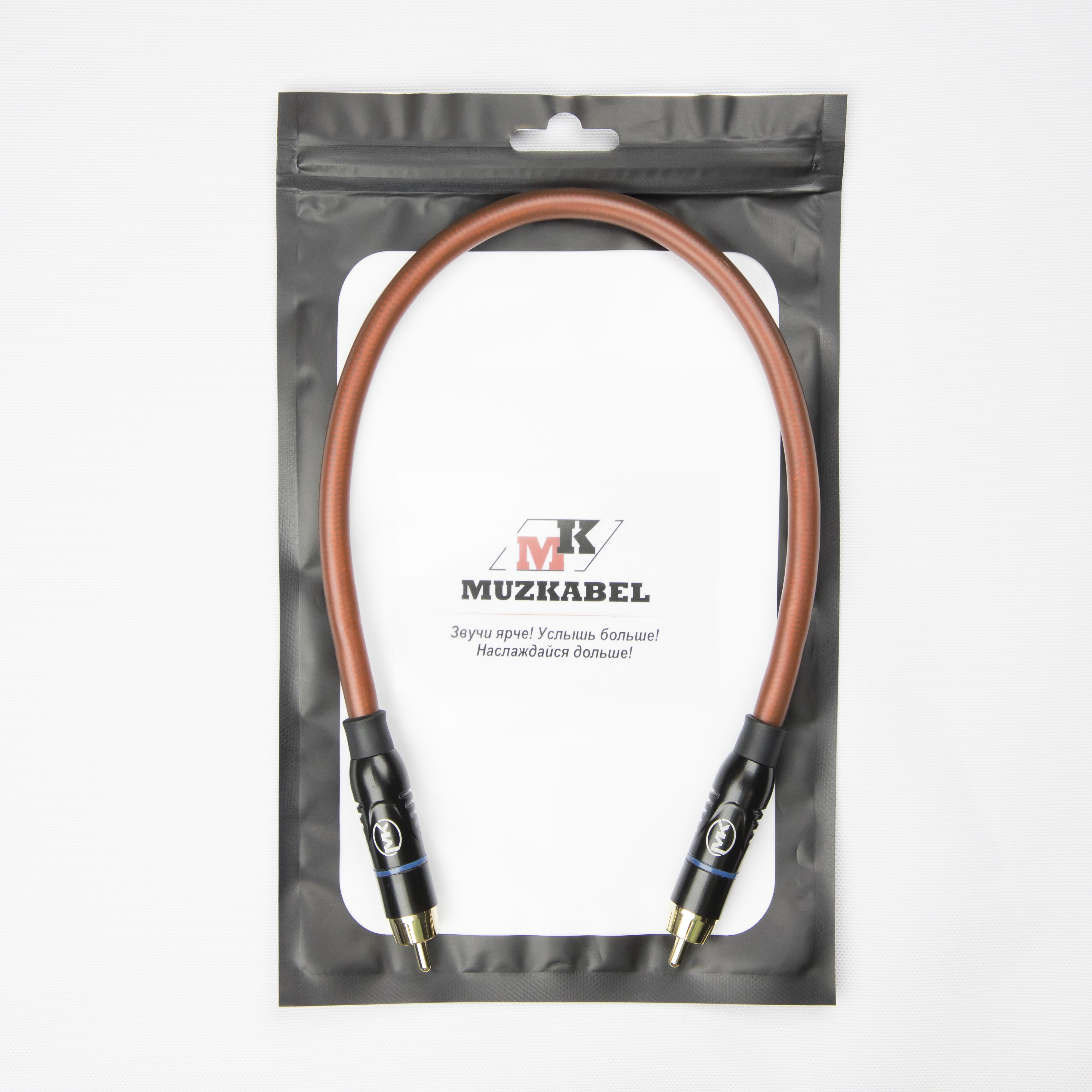 Патч-кабель MUZKABEL RCXMK5BP - 0.15 метра, RCA – RCA (Синее кольцо)