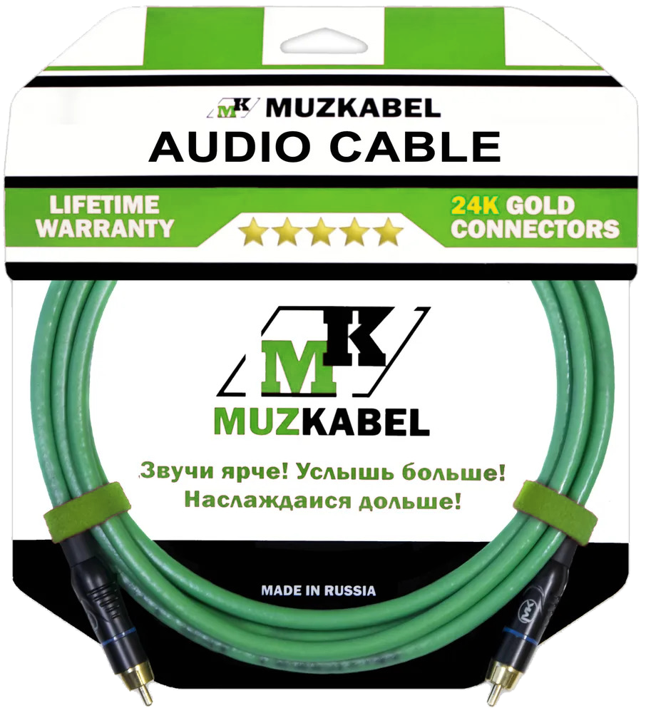 Аудио кабель MUZKABEL SRCIK2 - 1 метр, RCA - RCA