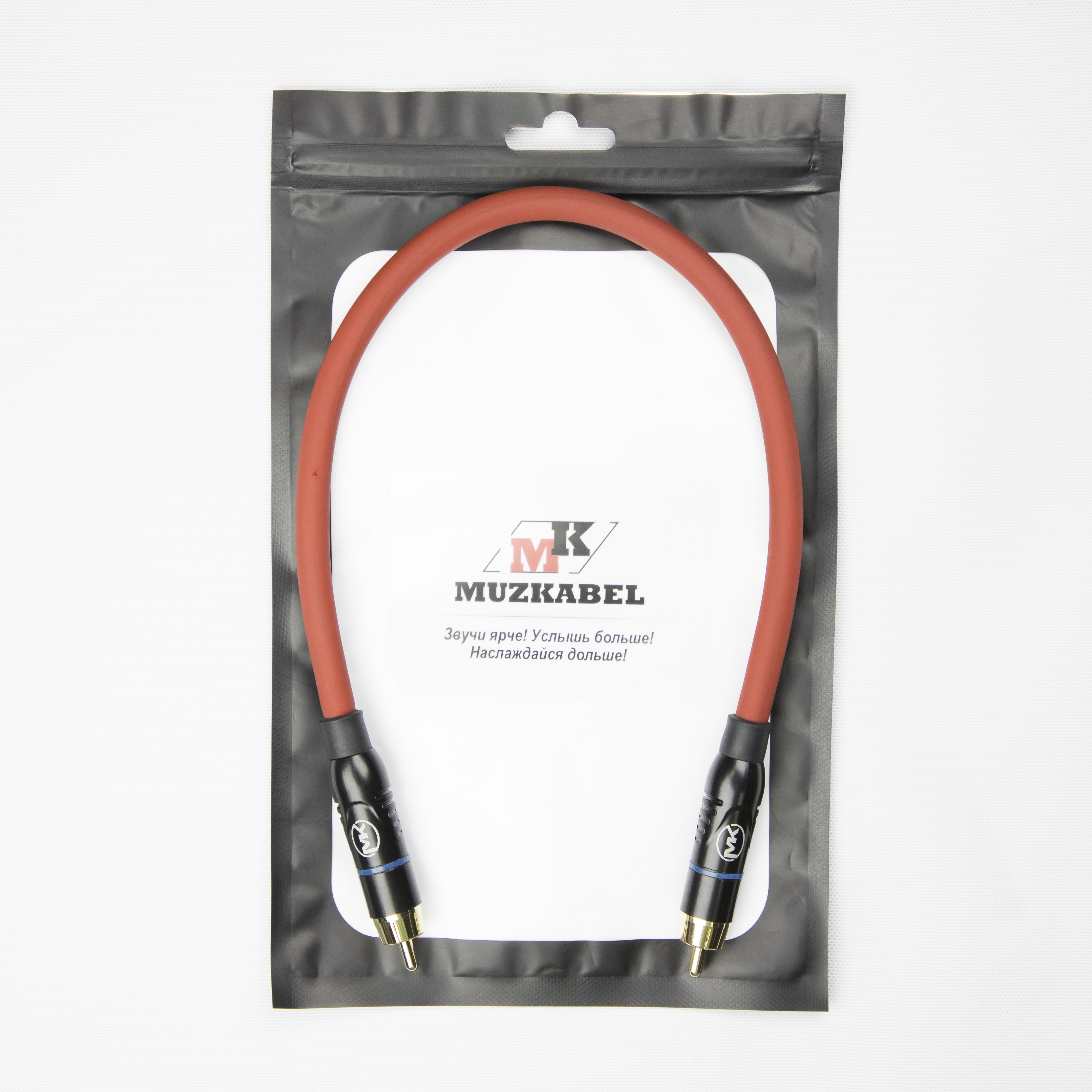 Патч-кабель MUZKABEL RCBIK3RP - 0.15 метра, RCA – RCA (Синее кольцо)