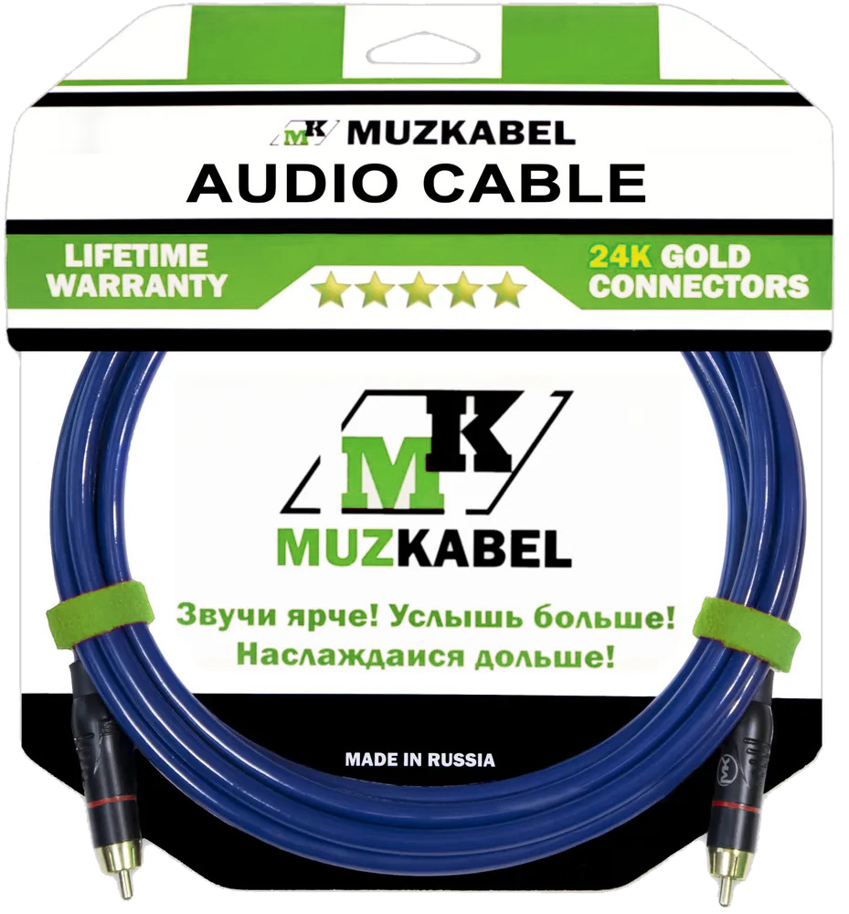 Аудио кабель MUZKABEL RSLIK1, RCA - RCA (Красное кольцо)