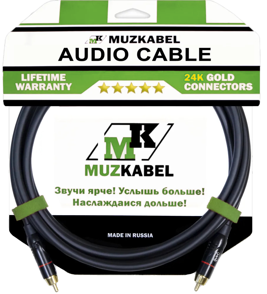 Аудио кабель MUZKABEL RCXMK5S, RCA - RCA (Красное кольцо)